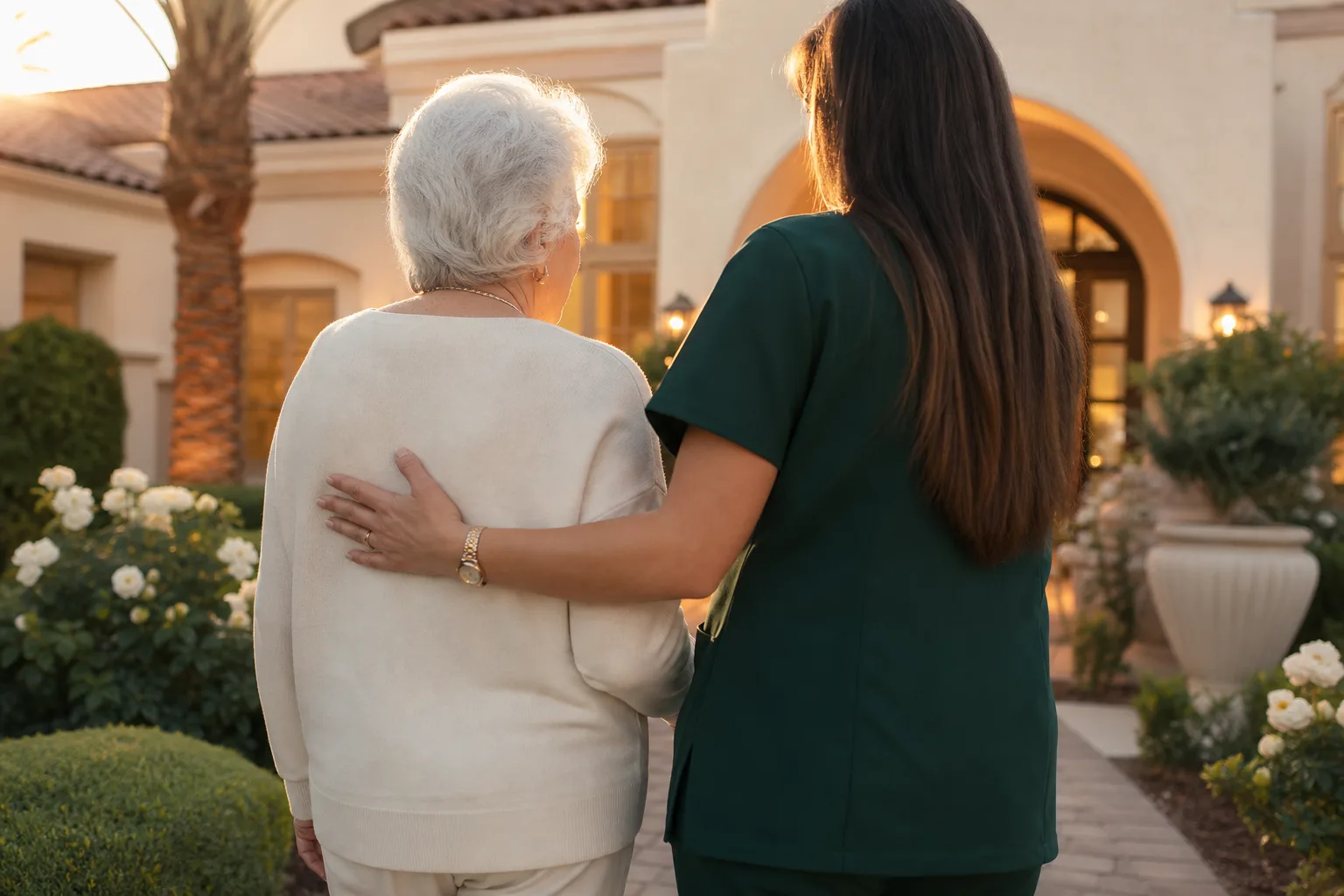 A welcoming Gilbert residential street at golden hour